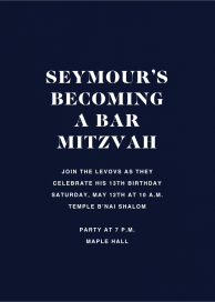 Navy - Bar & Bat Mitzvah Invitation by Paperless Post