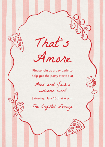 Pizza and Wine - Wedding Weekend Invitation by Paperless Post