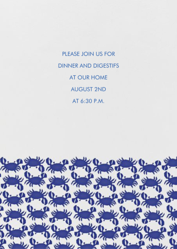 Crab Pattern - BBQ Invitation by Linda and Harriett
