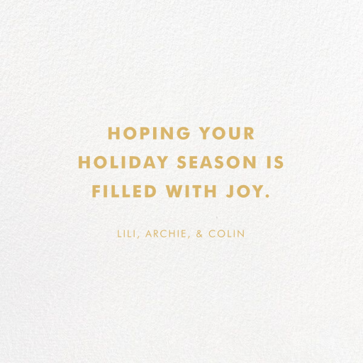 Sheer Joy - Holiday Card by Hello!Lucky - Back