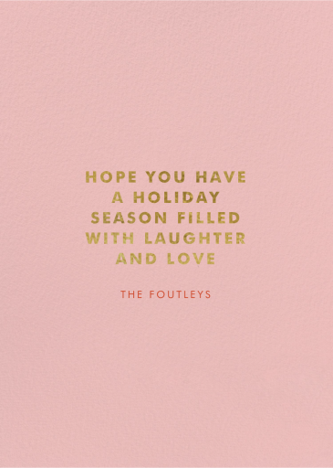 Peace Plane - Christmas Card by Carolyn Suzuki Studio - Back