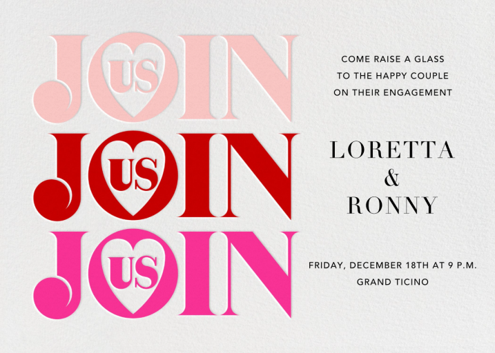 A Party About Love - Engagement Party Invitation by Paperless Post