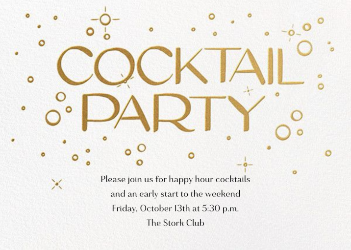 Embossed Bubbles - Cocktail Party Invitation by Paperless Post