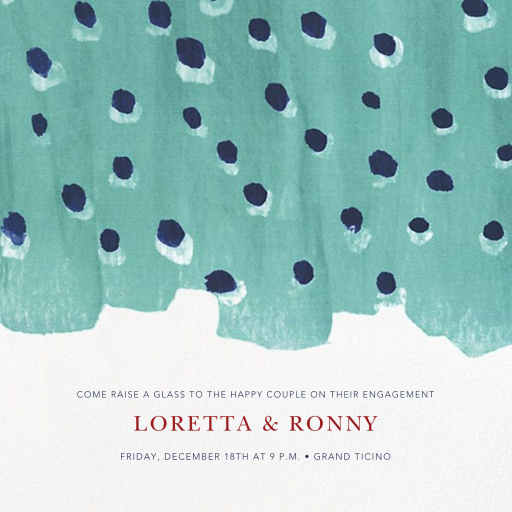 Silk a Pois - Engagement Party Invitation by Oscar de la Renta