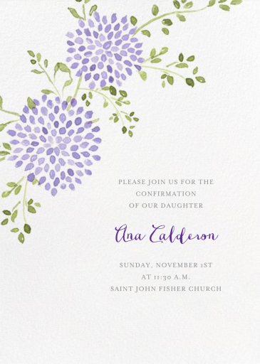 Watercolor Dahlias - Confirmation Invitation by Paperless Post