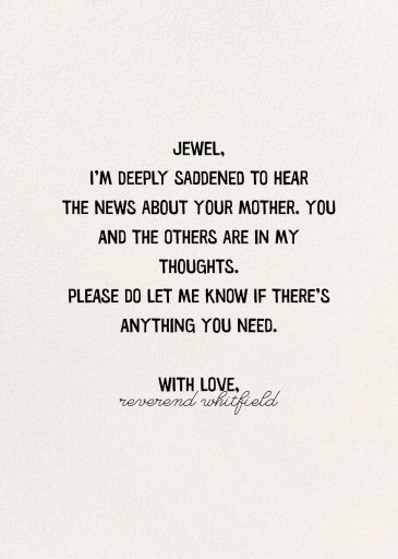 Heartfelt Sympathy (Dylan Mierzwinski) - Sympathy Card by Red Cap Cards - Back