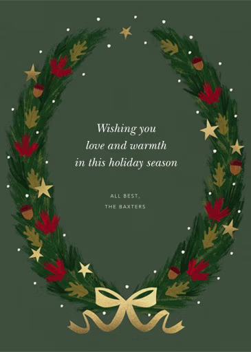 Starry Wreath - Business Holiday Card by Paperless Post