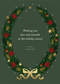 Starry Wreath - Business Holiday Card by Paperless Post