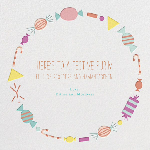 Candy Necklace - Purim Card by Little Cube