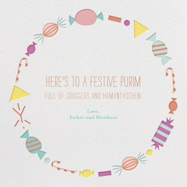 Candy Necklace - Purim Card by Little Cube