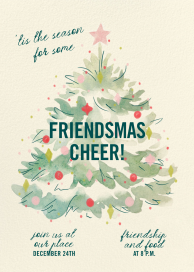 Watercolor Christmas Tree Invitation