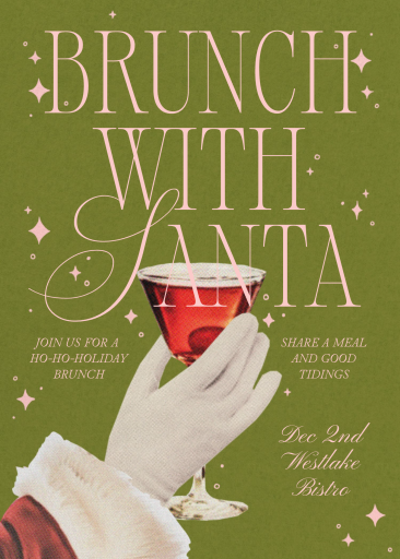 Photo Retro Santa Brunch Invitation