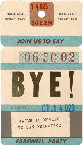 Tag Along - Bye - Celebration Invitation by Annie Atkins