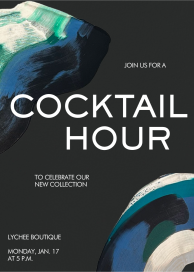 Midnight Brushstrokes - Cocktail Party Invitation by Moglea