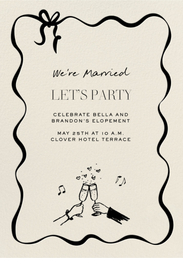Set the Tune - Elopement Party Invitation by Pulp Templates Co.