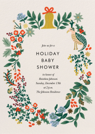 Partridge Wreath - Baby Shower Invitation by Rifle Paper Co.