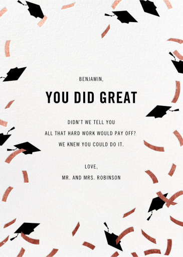 Graduation Caps and Confetti - Greeting Card by Paperless Post