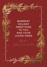 Elegant Gold Foliage Border - Christmas Card by Paperless Post