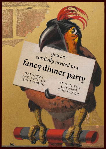 Vintage Parrot Graphic Invitation