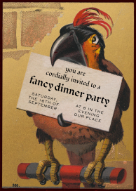 Vintage Parrot Graphic Invitation