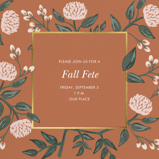 Peonies Burnt Sienna - Thanksgiving Invitation by Rifle Paper Co.