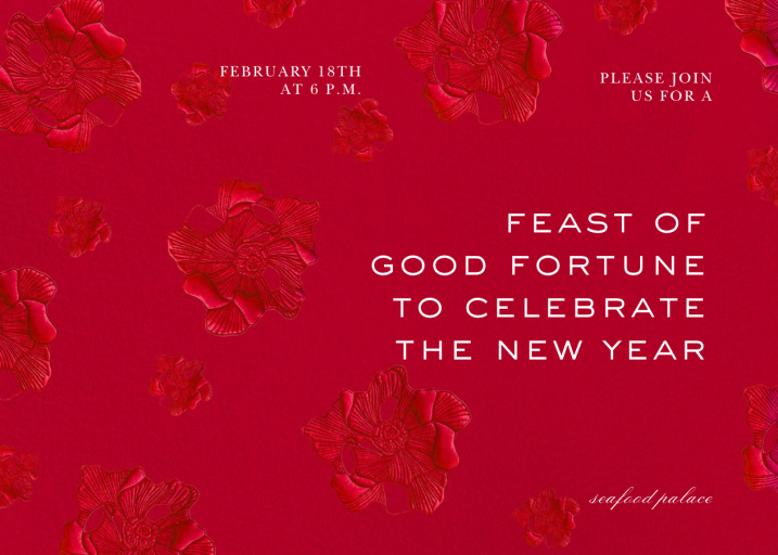 Foil Flora - Lunar New Year Invitation by Oscar de la Renta