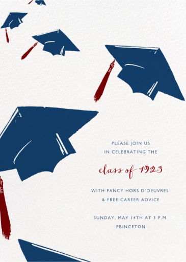 Downpour of Caps - Graduation Party Invitation by Paperless Post