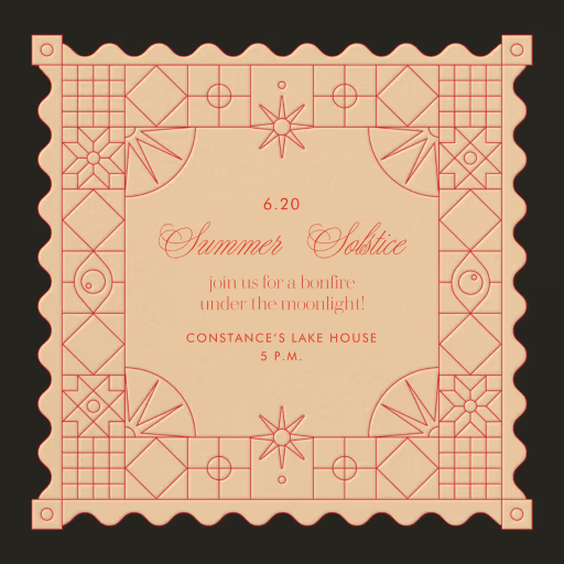 Solstice Tile - Summer Party Invitation by Rubinski Works