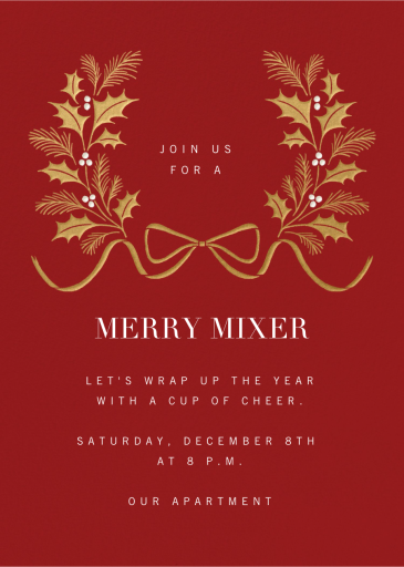 Holly Laurel - Christmas Party Invitation by Paperless Post