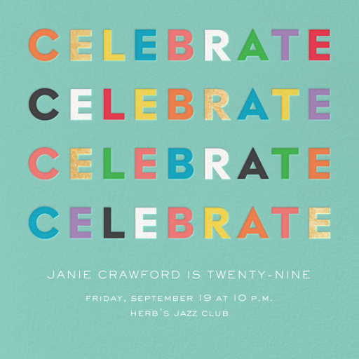 Colorful Celebration - Invitation by kate spade new york