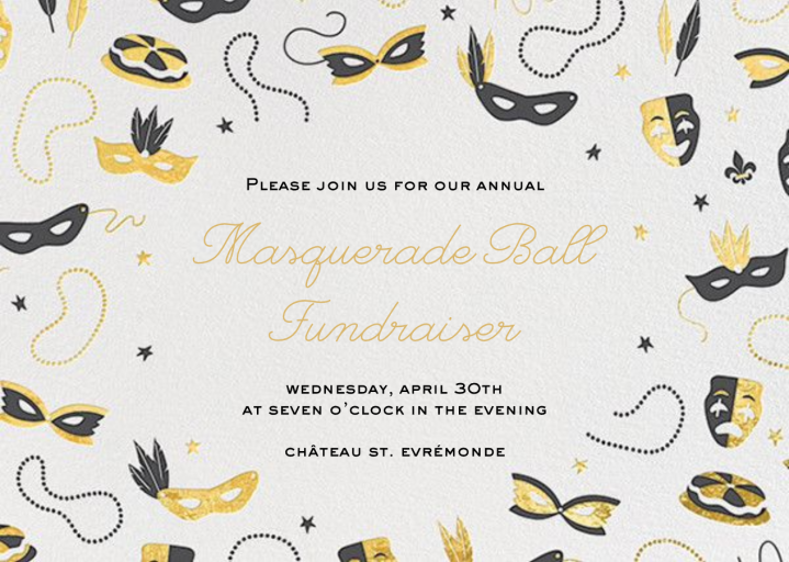 Mardi Masquerade - Fundraiser Invitation by Paperless Post