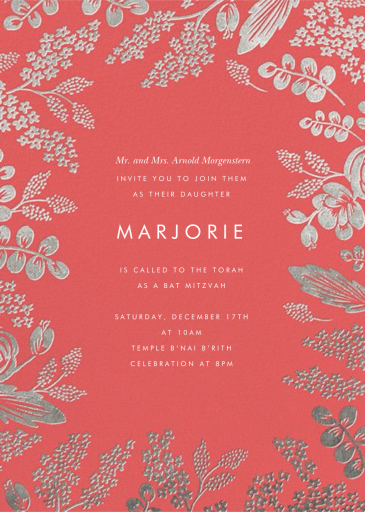 Heather and Lace - Bar & Bat Mitzvah Invitation by Rifle Paper Co.