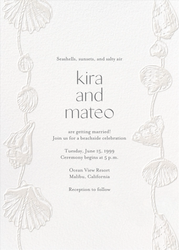 Strung Shells - Wedding Invitation by Emily Baird