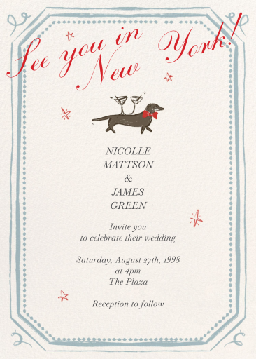 Martini Dog - Invitation by Ten Story Stationery