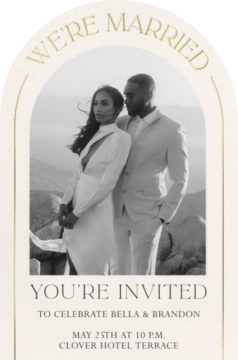 Under the Arch - Elopement Party Invitation by Paperless Post