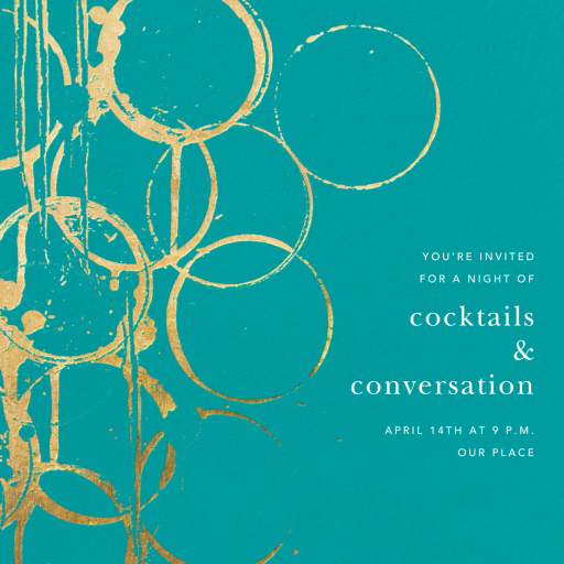 Metallic Circles Watermark - Cocktail Party Invitation by Kelly Wearstler