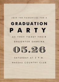 Wood Grain Color Block - Graduation Party Invitation by Paperless Post