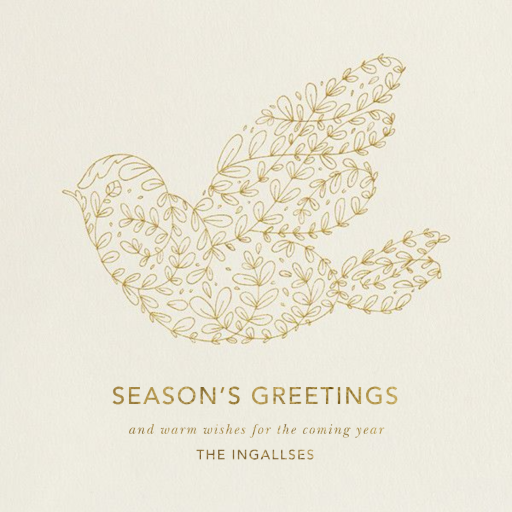 Vine Dove - Holiday Card by Paperless Post
