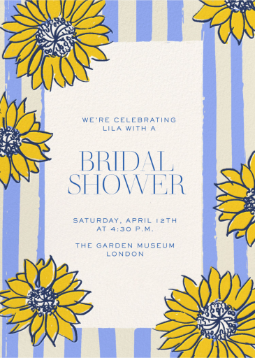 Sunflowers and Stripes - Bridal Shower Invitation by Pulp Templates Co.