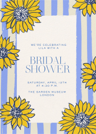 Sunflowers and Stripes - Bridal Shower Invitation by Pulp Templates Co.
