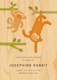 Monkey and Baby - Baby Shower Invitation by Petit Collage