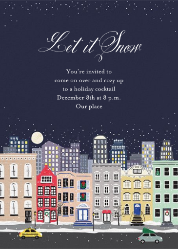 Snowy City - Holiday Party Invitation by Paper Source