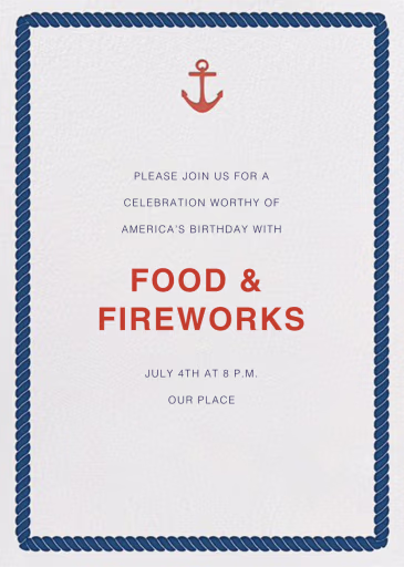 Anchors Aweigh - Summer Party Invitation by Jonathan Adler