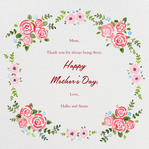 Rose Garland - Mother's Day Card by Paperless Post
