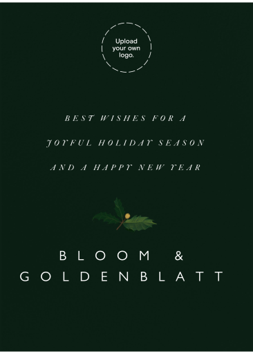 Winter Sprig with Gold Berries Card - Back
