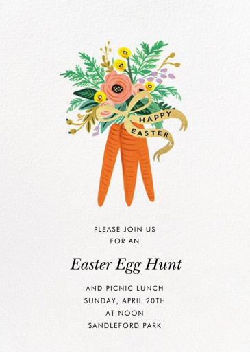 Carrot Bouquet Easter - Invitation by Rifle Paper Co.