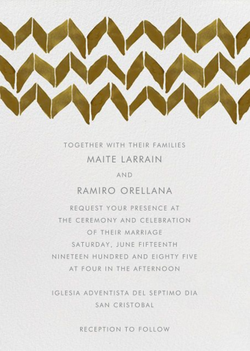 Big Zig Zag - Wedding Invitation by Linda and Harriett