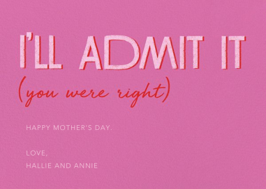 Don't Get Used to It - Mother's Day Card by Paperless Post