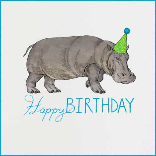 Hippopotamus Birthday - Birthday Card by Paperless Post