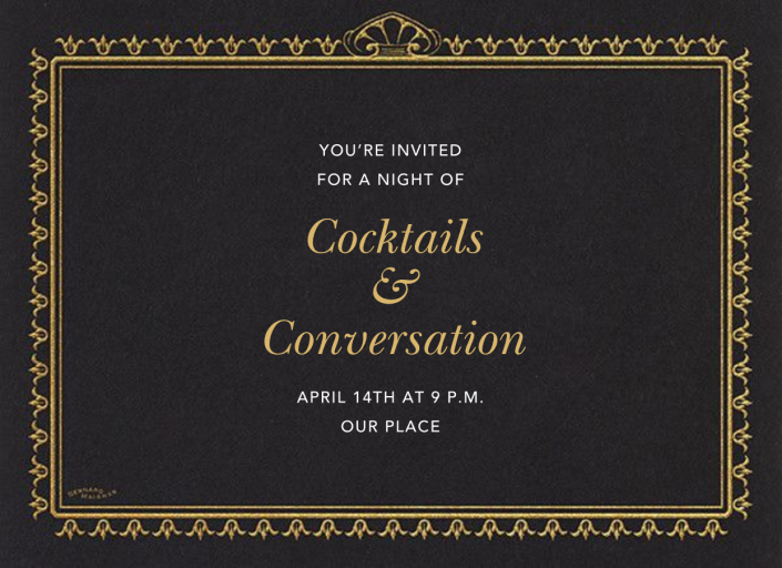 Fire Border - Cocktail Party Invitation by Bernard Maisner